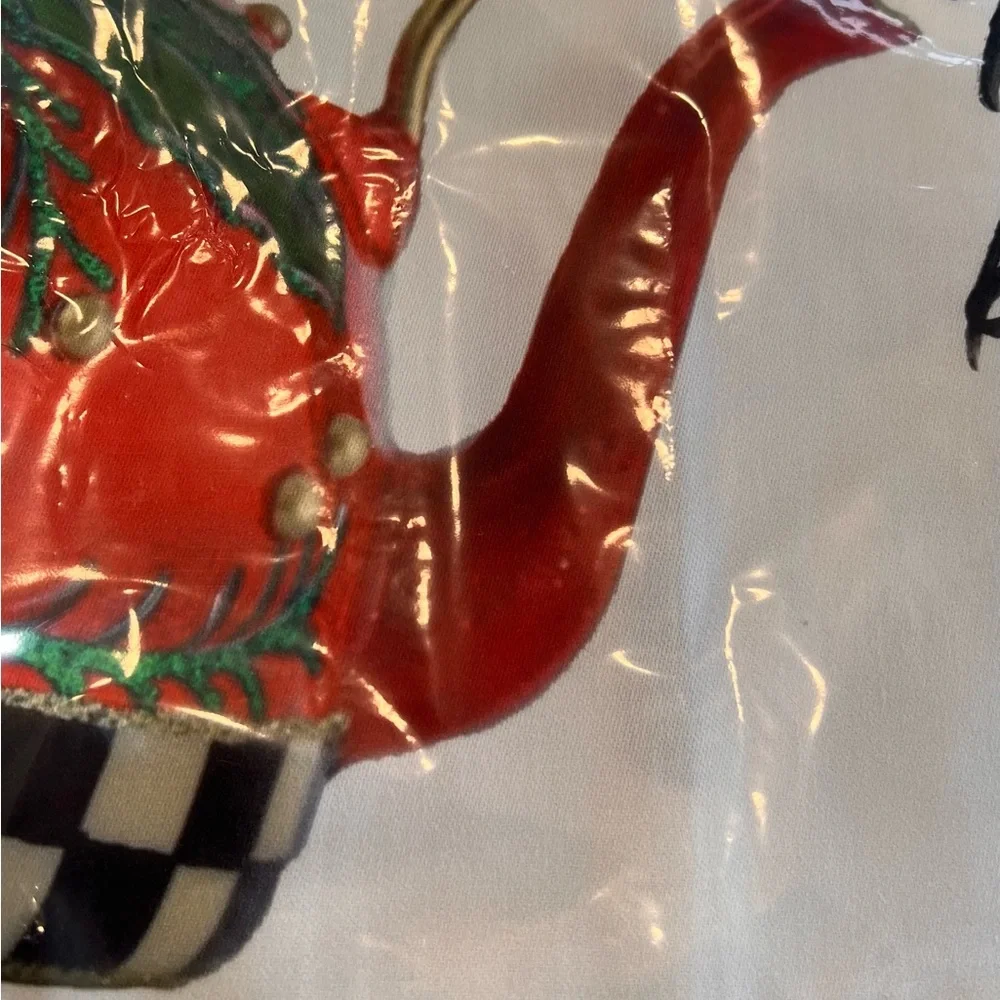 MacKenzie-Childs NWT in original packaging, holiday Put On The Kettle Dish Towel